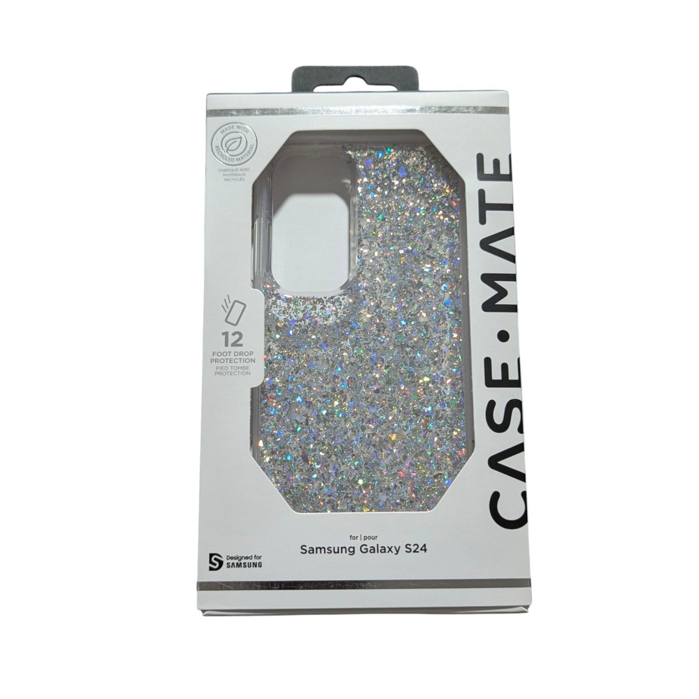 E8. Case-Mate Twinkle Disco Case for Samsung Galaxy S24 - Silver‎ Glitter